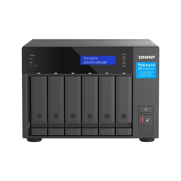 QNAP TVS-H674T-I5-32G, NAS, Tower, Intel® Core™ i5, i5-12400, Schwarz