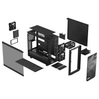 Fractal Design Meshify 2 Lite, PC, Schwarz, ATX, EATX, micro ATX, Mini-ITX, Stahl, Gehärtetes Glas, 18,5 cm, 47,6 cm