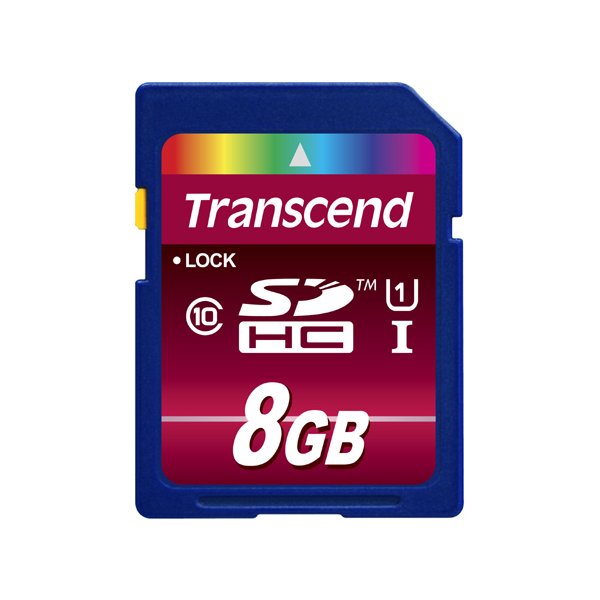 Transcend TS8GSDHC10U1, 8 GB, SDHC, Klasse 10, MLC, 90 MB/s, Class 1 (U1)