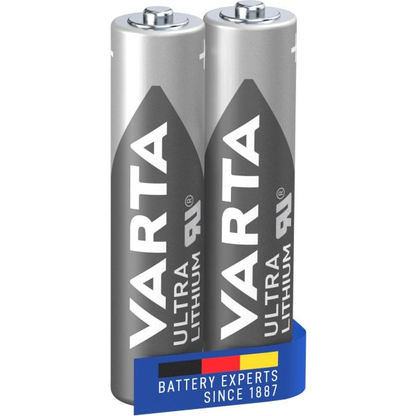 Varta 06103, Einwegbatterie, AAA, Lithium, 1,5 V, 2 Stück(e), 1100 mAh