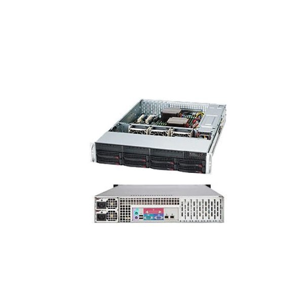 Supermicro 825TQC-R802LPB, Rack, Server, Schwarz, ATX, EATX, Metall, HDD, Netzwerk, Leistung, Stromausfall, System