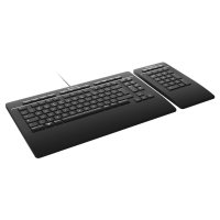 3Dconnexion Keyboard Pro with Numpad, Volle Größe (100%), Verkabelt & Kabellos, USB + RF Wireless + Bluetooth, Scherenschalter, AZERTY, Schwarz