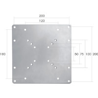 Neomounts Vesa-Platte, Silber, 35 kg, 50 x 50,200 x 200 mm, 228 mm, 223 mm, 30 mm