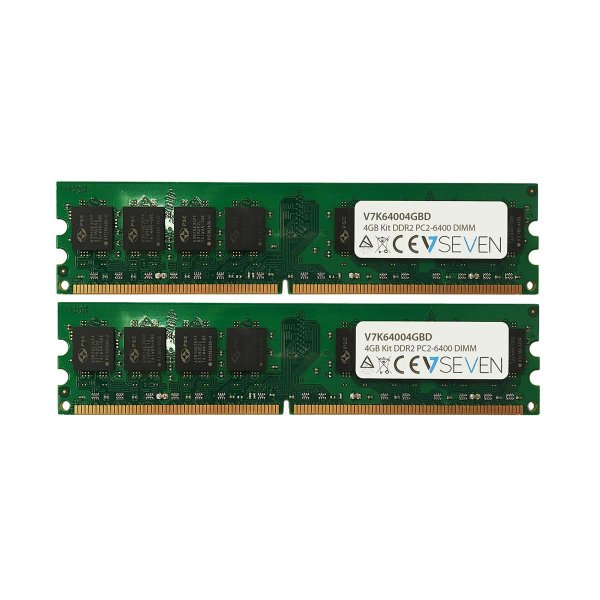 V7 4GB DDR2 PC2-6400 800MHZ DIMM Arbeitsspeicher Modul V7K64004GBD, Vereinigtes Königreich, CE, RoHS, 170 mm, 110 mm, 15 mm, 30 g