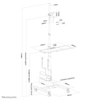 Neomounts Mobiler Arbeitsplatz, Schwarz, 8 kg, 25,4 cm (10"), 81,3 cm (32"), 360°, China