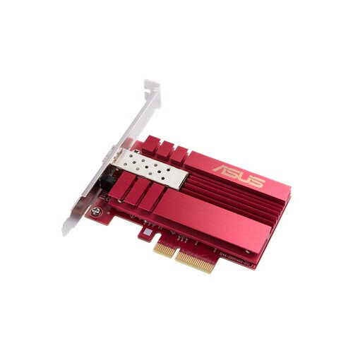 ASUS XG-C100F, Eingebaut, Kabelgebunden, PCI Express, Faser, 10000 Mbit/s, Rot