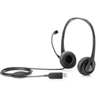 HP Stereo-USB-Headset, Kabelgebunden, Büro/Callcenter, 20 - 20000 Hz, 110 g, Kopfhörer, Schwarz