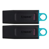 Kingston DataTraveler ® Exodia Schwarz + Türkis - 2 Stück – USB 3.2 USB-Stick, 64 GB, USB Typ-A, 3.2 Gen 1 (3.1 Gen 1), Kappe, 11 g, Schwarz, Türkis