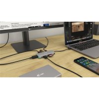 i-tec Metal USB-C Nano Dock 4K HDMI + Power Delivery 100 W, Kabelgebunden, USB 3.2 Gen 1 (3.1 Gen 1) Type-C, 100 W, Silber, Türkis, MicroSD (TransFlash), SD, 3840 x 2160 Pixel