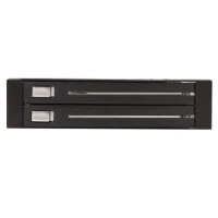 StarTech.com SATA Hot Swap Wechselrahmen trägerlos - Mobiles Festplatten Speicher Rack 2x 6,4cm (2,5"), 8,89 cm (3.5"), Frontblende, 2.5", SATA, Serial ATA II, Serial ATA III, Schwarz, Aluminium