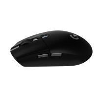 Logitech G G305, rechts, Optisch, RF Wireless + Bluetooth, 12000 DPI, 1 ms, Schwarz