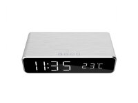 Gembird DAC-WPC-01-S, Digitaler Wecker, Rechteck, Silber,...