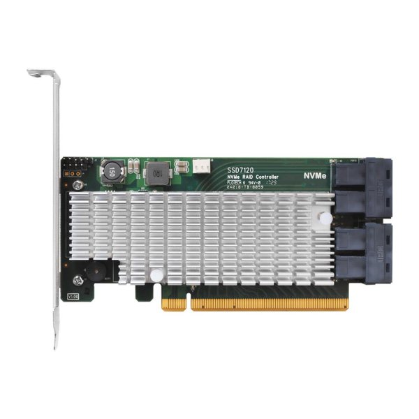 HighPoint SSD7120, PCI Express 3.0, SATA, PCI Express x8, 0,1,1+0,JBOD, 8 Gbit/s, Low Profile MD2 Card, CLI, API package