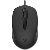 HP 150 Kabelgebundene Maus, Beidhändig, Optisch, USB Typ-A, 1600 DPI, Schwarz