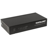 Intellinet 5-Port Gigabit Ethernet PoE+ Switch, 4 x PSE PoE-Ports, IEEE 802.3at/af Power-over-Ethernet (PoE+/PoE), 60 W, Desktop, Unmanaged, Gigabit Ethernet (10/100/1000), Power over Ethernet (PoE)