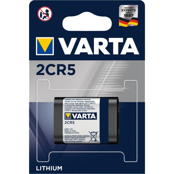 Varta -2CR5, Einwegbatterie, 6V, Lithium, 6 V, 1 Stück(e), 1400 mAh