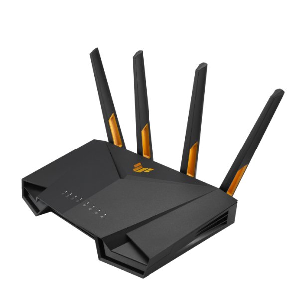 ASUS TUF Gaming AX3000 V2, Wi-Fi 6 (802.11ax), Dual-Band (2,4 GHz/5 GHz), Eingebauter Ethernet-Anschluss, Schwarz, Orange, Tabletop-Router