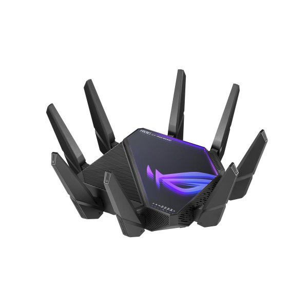 ASUS ROG Rapture GT-AXE16000, Wi-Fi 6E (802.11ax), Tri-Band (2,4 GHz/5 GHz/6 GHz), Ethernet/LAN, Schwarz, Tabletop-Router