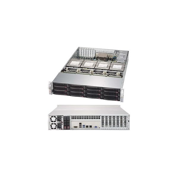 Supermicro SuperChassis 829HE1C4-R1K02LPB, Rack, Server, Schwarz, ATX, EATX, 2U, HDD, Netzwerk, Leistung, Stromausfall, System