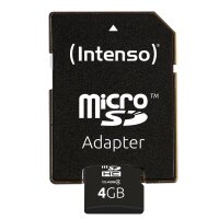 Intenso microSD Karte Class 4, 4 GB, MicroSDHC, Klasse 4, 20 MB/s, 5 MB/s, Schockresistent, Temperaturbeständig, Röntgensicher