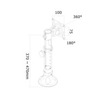 Neomounts Monitor-Tischhalterung, Durchgeschraubt, 12 kg, 25,4 cm (10"), 76,2 cm (30"), 100 x 100 mm, Schwarz