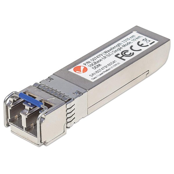 Intellinet 10 Gigabit SFP+ Mini-GBIC Transceiver für LWL-Kabel, 10GBase-LR (LC) Singlemode-Port, 10 km, Faseroptik, 11100 Mbit/s, SFP+, LC, 9/125 µm, LR