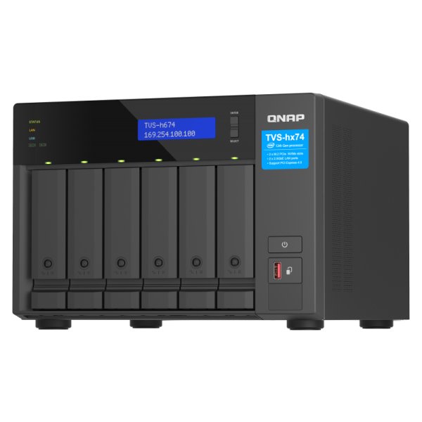 QNAP TVS-h674, NAS, Tower, Intel® Core™ i3, i3-12100, Schwarz