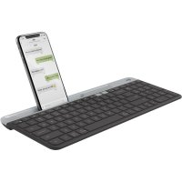 Logitech Slim Multi-Device Wireless Keyboard K580, Volle Größe (100%), Kabellos, RF Wireless + Bluetooth, Graphit