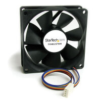 StarTech.com 80mm Computer Gehäuselüfter/ PWM Cooling Fan - Lüfter für Computer Gehäuse mit 4 pin Molex, Ventilator, 8 cm, 28 dB, Schwarz