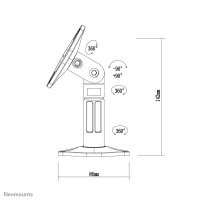 Neomounts Lautsprecher-Halterung, Zimmerdecke, Wand, 3,5 kg, Schwarz, Wand, 0 - 180°, 360°