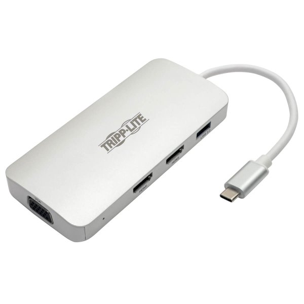 Tripp U442-DOCK12-S USB-C Dock, Dreifach-Display – HDMI, VGA, USB 3.x (5 Gbps), USB-A-Nabe, 100 W PD-Aufladung, USB 3.2 Gen 2 (3.1 Gen 2) Type-C, Silber, HDMI, USB 3.2 Gen 1 (3.1 Gen 1) Type-A, USB 3.2 Gen 2 (3.1 Gen 2) Type-C, VGA, China, USB, 60 W