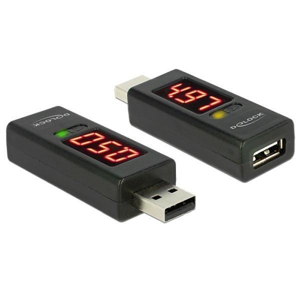 Delock 65569, USB, USB 2.0, Schwarz, 65 mm, 22 mm, 14 mm