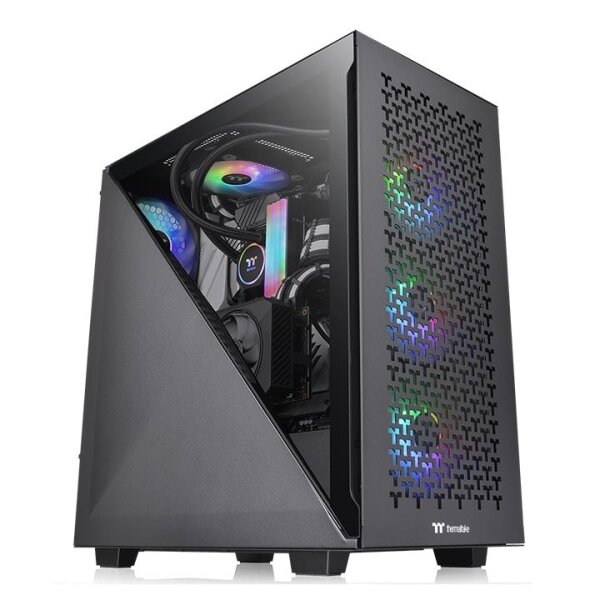 Thermaltake Divider 300 TG Air, Midi Tower, PC, Schwarz, ATX, micro ATX, Mini-ITX, SPCC, 14,5 cm