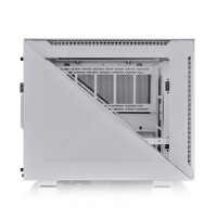 Thermaltake Divider 200 TG Air Snow Micro, Micro Tower, PC, Weiß, SPCC, Gehärtetes Glas, Gaming, Blau, Grün, Rot