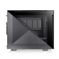 Thermaltake Divider 200 TG Air Micro, Micro Tower, PC, Schwarz, SPCC, Gehärtetes Glas, Gaming, Blau, Grün, Rot