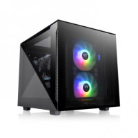 Thermaltake Divider 200 TG, Micro Tower, PC, Schwarz, micro ATX, Mini-ITX, SPCC, 18,5 cm