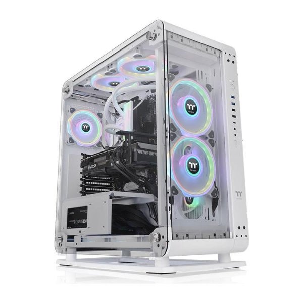 Thermaltake Core P6 Tempered Glass Snow Mid Tower, Midi Tower, PC, Weiß, ATX, CEB, micro ATX, Mini-ITX, SPCC, Gehärtetes Glas, Gaming