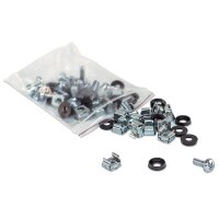 Intellinet Schraubensatz, 100er-Pack, Käfigmutternpack, Silber, Kunststoff, 831 g, 100 Stück(e)