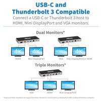 Tripp U442-DOCK16-B, Kabelgebunden, USB 3.2 Gen 1 (3.1 Gen 1) Type-C, 60 W, 10,100,1000 Mbit/s, Grau, 5 Gbit/s