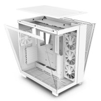 NZXT H9 All white, Midi Tower, PC, Weiß, ATX, micro ATX, Mini-ITX, Stahl, Gehärtetes Glas, 16,5 cm