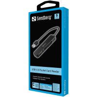 SANDBERG 134-32, MMC, Speicherstick (MS), MicroSD (TransFlash), SD, SDHC, SDXC, Schwarz, 5000 Mbit/s, Aluminium, USB 3.2 Gen 1 (3.1 Gen 1), Windows 10, Windows 7, Windows 8, Windows Vista, Windows XP