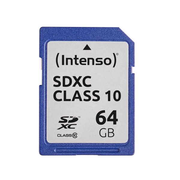 Intenso SD Karte Class 10, 64 GB, SDXC, Klasse 10, 25 MB/s, Schockresistent, Temperaturbeständig, Röntgensicher, Schwarz