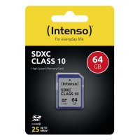 Intenso SD Karte Class 10, 64 GB, SDXC, Klasse 10, 25...