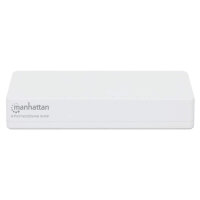 Manhattan 8-Port Fast Ethernet Switch, Kunststoffgehäuse, Desktop-Format, IEEE 802.3az (Energy Efficient Ethernet), Unmanaged, Fast Ethernet (10/100), Vollduplex