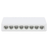 Manhattan 8-Port Fast Ethernet Switch, Kunststoffgehäuse, Desktop-Format, IEEE 802.3az (Energy Efficient Ethernet), Unmanaged, Fast Ethernet (10/100), Vollduplex