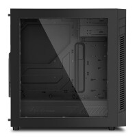 Sharkoon S25-W, Midi Tower, PC, Schwarz, ATX, micro ATX, Mini-ITX, Acryl, Metall, 16,7 cm