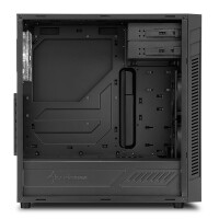 Sharkoon S25-W, Midi Tower, PC, Schwarz, ATX, micro ATX, Mini-ITX, Acryl, Metall, 16,7 cm