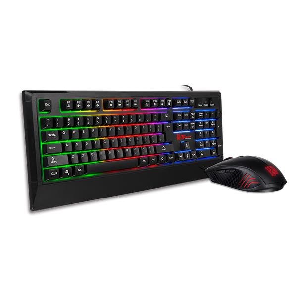 Thermaltake Challenger Combo, Kabelgebunden, USB, Membran Key Switch, RGB-LED, Schwarz, Maus enthalten