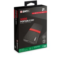 EMTEC X200, 2 TB, USB Typ-C, 3.2 Gen 1 (3.1 Gen 1), 450 MB/s, 5 Gbit/s, Schwarz