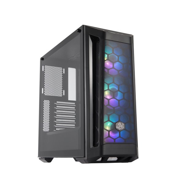 Cooler Master MasterBox MB511 ARGB, Midi Tower, PC, Schwarz, ATX, EATX, micro ATX, Mini-ITX, SSI CEB, Kunststoff, Stahl, Gehärtetes Glas, Multi